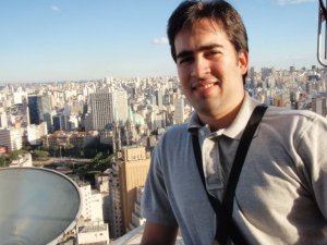 Caio with Sao Paulo in the background.