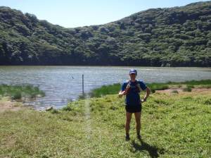 Shots of Flor de Cana Ron were among the refueling options that the supporters brought to the aid station atop Volcan Merida